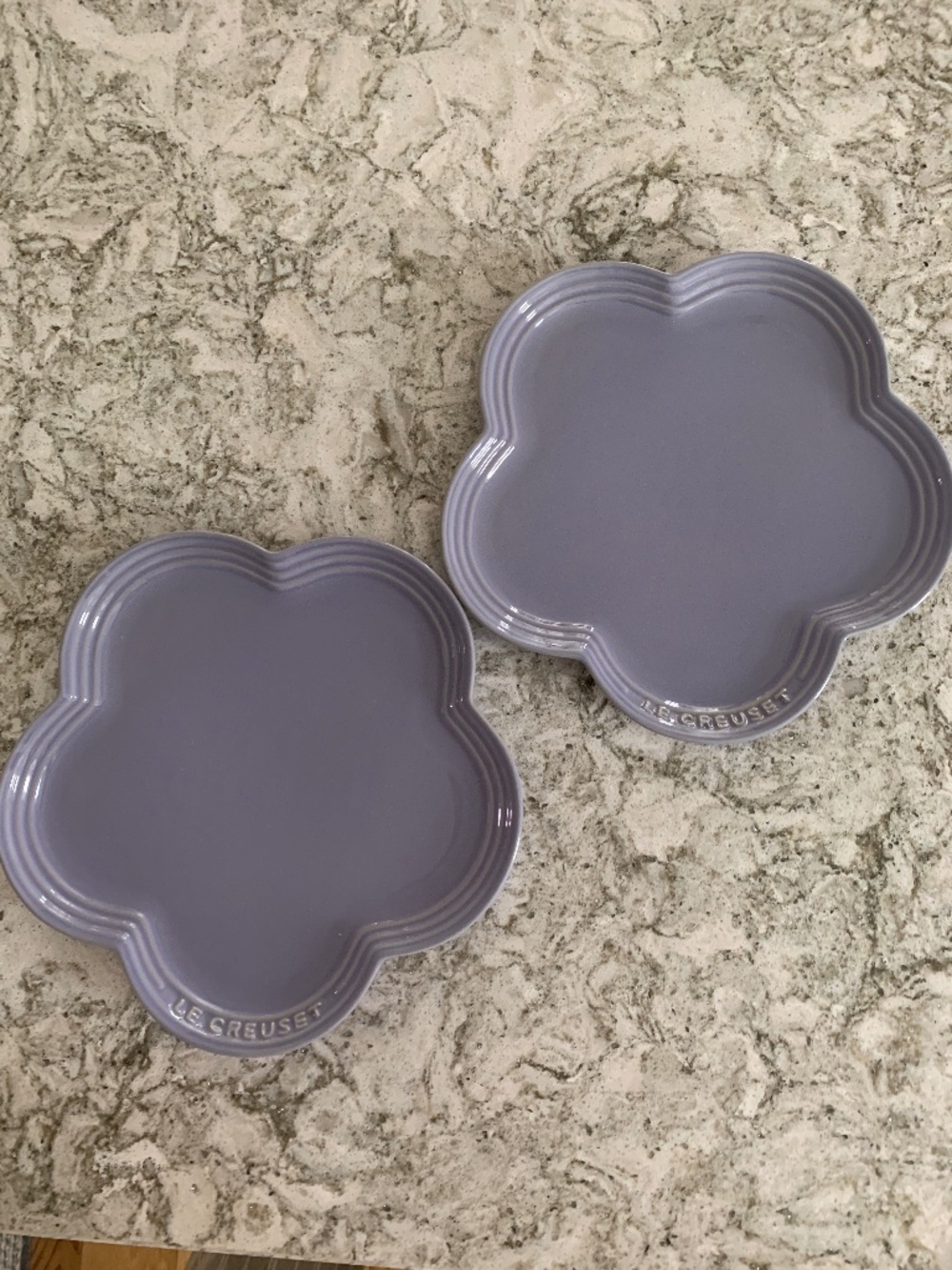 Set of 2 Le Creuset Large Flower Plates